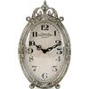 NIKKY HOME Orologio da tavolo vintage, silenzioso, senza ticchettio, funzionamento a batteria, per mensola da tavolo, piccolo orologio in metallo per decorare il soggiorno - argento retrò