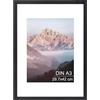OMISHE Cornice portafoto in legno massello A3, 29,7 x 42 cm, formato DIN A3, con passepartout A4 e custodia in plastica, cornice in legno A3, per parete, colore nero, 1 confezione