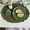 Blanc MARICLO Tovaglietta americana Ovale Boutis Shabby Chic Colore Verde Scuro Blanc Mariclo'