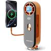 SEIGA Ventilatore portatile in metallo con raffreddamento a ghiaccio, power bank da 10.000 mAh e torcia, raffreddamento turbo da 16.500 giri/min, ventola regolabile a 100 velocità, cavo USB-C