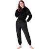 CityComfort Pigiama Intero Donna - Pigiamone Intero in Pile S-XL Caldo e Morbido (Nero, XL)