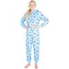 Disney Pigiama Stitch Bambina Intero - Pigiamone Stitch in Pile con Zip 2-14 Anni - Pigiami Interi con Cappuccio per Ragazza (Blu Stitch, 9-10 Anni)
