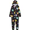 Pokémon Pigiama Intero Bambino - Pigiamone in Pile Caldo 7-14 Anni - Pigiami Interi Bambini con Cappuccio Pikachu Gadget Regalo (Nero AOP, 7-8 Anni)