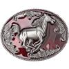 Fachoice Fibbia da cintura a cavallo per uomo fibbia da cintura cavallo rosso guerriero cowboy punk galoppo animali gioielli per uomo