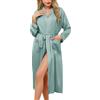 Sopesil Accappatoio da Donna Elegante Kimono Donna Accappatoio Lungo con Cintura e Tasche Adatto per Casa Spa Bagno S-XXL