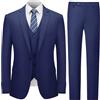Cooper & Nelson Completo da uomo aderente, 3 pezzi, giacca a tinta unita con un bottone, pantaloni, gilet e cravatta, set da smoking, Blu navy, L