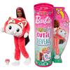 Barbie Cutie Reveal - Bambola con costume di peluche da gattino-panda rosso e 10 accessori a sorpresa cambia colore, serie Amici Cuccioli, giocattolo per bambini, 3+ anni, HRK23