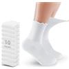 YIYIZI 10 Paia Calzini da Donna Cotone con Volant, Bianco