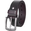 TOPBELT Cintura Uomo Cinta Pelle Cuoio Cinture Jeans Casuale Lavoro 3.8cm con Confezione Regalo (Marrone, Vita 36W-39W=Totale 115cm)