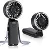 Wasuka Ventilatore Portatile a Mano, Ventilatore da Tavolo Pieghevole con Display LED, 5 Velocità, Mini Ventilatore USB Ricaricabile a Batteria per Casa, Ufficio, Camera da Letto e Viaggi (Nero)