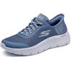 Skechers Donna Go Walk Flex Grand Entry Trainers, Blue Textile/Trim, 36 EU