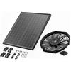 VEVOR Ventilatore Solare Φ340 x 70 mm Ventilatore di Scarico per Soffitta con Termostato Regolabile, Griglia Esterna, Capacità di Flusso d'Aria di 613,53 L/s per Timpano, Tetto, Garage, Officina