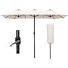 VOUNOT® Ombrellone da Giardino, Ombrellone Rettangolare da Esterno, in Alluminio, 460 x 270 cm, Protezione Solare UV50+, Beige