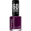 Rimmel London Rimmel 60 Seconds Super Shine Smalto, Smalto asciugatura rapida, Colore vibrante, A lunga tenuta, 8 ml, 345 Black Cherries