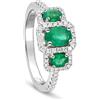 ALFIERI & ST. JOHN Anello pavé diamanti e smeraldo oro bianco 18kt misura 11 alfieri & st. john