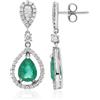 ALFIERI & ST. JOHN Orecchini a goccia oro bianco 18kt diamanti e smeraldo alfieri & st. john