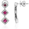 ALFIERI & ST. JOHN Orecchini pendenti oro bianco 18kt diamanti e rubino alfieri & st. john