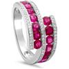 ALFIERI & ST. JOHN Anello oro bianco diamanti e rubino 1,81ct misura 14 alfieri & st. john