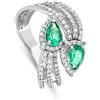 ALFIERI & ST. JOHN Anello oro bianco 18kt diamanti 0,5ct smeraldo 1,2ct misura 15 alfieri & st. john