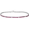 LUXURY MILANO Bracciale tennis in argento 925 rodiato con zirconi bianchi e rossi alternati 2 mm, misura 21 cm