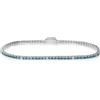 LUXURY MILANO Bracciale tennis in argento 925 rodiato con zirconi bianchi e azzurri alternati 2 mm, misura 19,5 cm