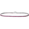 LUXURY MILANO Bracciale tennis in argento 925 rodiato con zirconi rossi 2 mm, misura 21 cm