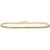 LUXURY MILANO Bracciale tennis in argento 925 dorato con zirconi azzurri 2 mm, misura 21 cm
