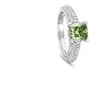 LUXURY MILANO Anello in oro bianco 18 kt con diamante lab grown verde