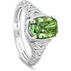 LUXURY MILANO Anello in oro bianco 18 kt con diamante lab grown verde