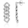LUXURY MILANO Orecchini pendenti in oro bianco 9 kt con diamanti lab grown