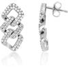 LUXURY MILANO Orecchini pendenti in oro bianco 9 kt con diamanti lab grown
