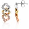 LUXURY MILANO Orecchini oro bianco giallo rosa 9 kt con pavé di diamanti lab grown