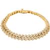 LUXURY MILANO Bracciale maglia grumetta oro giallo 9 kt con pavé di diamanti lab grown