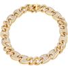 LUXURY MILANO Bracciale grumetta marina oro giallo 9 kt con pavé diamanti lab grown