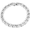 LUXURY MILANO Bracciale grumetta marina oro bianco 9 kt con pavé diamanti lab grown