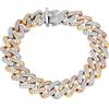 LUXURY MILANO Bracciale grumetta oro bianco giallo rosa 9 kt con pavé diamanti lab grown