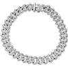LUXURY MILANO Bracciale grumetta oro bianco 9 kt con pavé diamanti lab grown