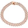 LUXURY MILANO Bracciale grumetta oro rosa 9 kt pavé di diamanti lab grown