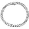 LUXURY MILANO Bracciale grumetta oro bianco 9 kt con pavé diamanti lab grown