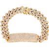 LUXURY MILANO Bracciale in oro giallo 9 kt con pavé di diamanti lab grown