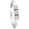 LUXURY MILANO Questo anello trilogy in oro bianco 9 kt racchiude la brillantezza di diamanti bianchi lab grown per un totale di 0,25 ct, colore f-g e purezza vs. Un gioiello pensato per la donna che ama distinguersi con classe e luce in ogni occasione.