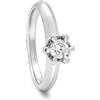 LUXURY MILANO Eleganza senza tempo per questo anello solitario in oro bianco 9 kt, impreziosito da un diamante bianco lab grown da 0,25 ct, colore f-g e purezza vs. Pensato per la donna che ama la raffinatezza, è perfetto per celebrare momenti speciali …