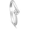 LUXURY MILANO Eleganza senza tempo per questo anello solitario in oro bianco 9 kt, impreziosito da un diamante bianco lab grown da 0,10 ct, colore f-g e purezza vs. Il gambo valentino e la misura 13 lo rendono perfetto per chi cerca raffinatezza e luce …
