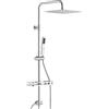 Auralum Colonna Doccia senza Miscelatore, Colonna Doccia Acciaio Inox con Mensola Doccia XXL, Saliscendi Doccia Altezza Regolabile 72-110cm, Asta Doccia con Soffione Doccia 25x25cm e Doccetta, Cromo
