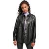 Urban Classics Camicia da Donna in Finta Pelle, Nero, S