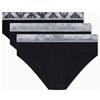 EMPORIO ARMANI Confezione da 3 Slip da Uomo, Nero/Nero/Nero, XL