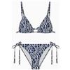 EMPORIO ARMANI Bikini Triangolo+Slip Donna LOGOMANIA Blu XL