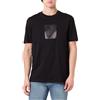 Armani Exchange One Block Up, Rubbered And Satin Logo T-Shirt, Nero, L Uomo