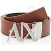 Armani Exchange Mens Essenial, Double Face, Metal Logo Plaque Belt, multicolore, 32
