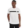 Armani Exchange One Block Up, Color Contrast Banding, Embroidered Logo T-Shirt, Bianco Sporco, S Uomo